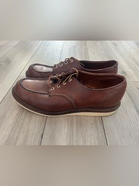 Red Wing Heritage Moc Toe Oxford Brown Mahogany Leather Shoe Original Mens 11.5